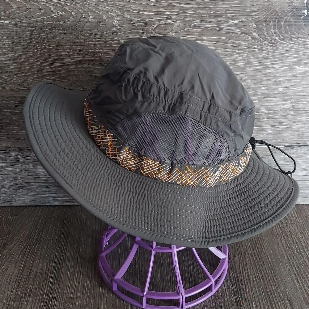 REI Vented Bucket Safari Hat Outdoors Camping Hiking Fishing Gray Boys 7Y-14Y